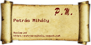Petrás Mihály névjegykártya