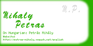 mihaly petras business card
